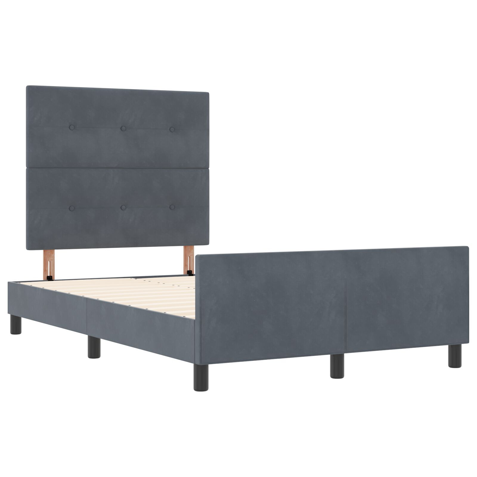 vidaXL Cadru de pat cu headboard Gri închis 120 x 190 cm Catifea vidaXL Cadru de pat cu headboard Gri închis 120 x 190 cm Catifea