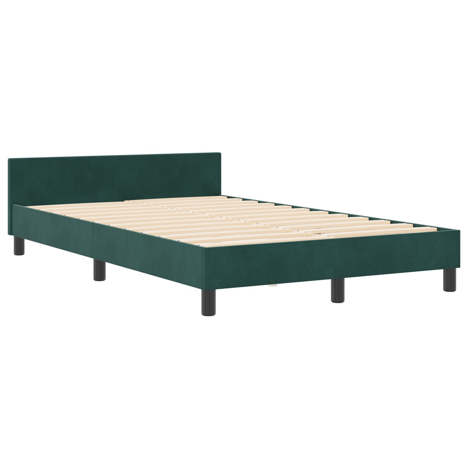 Pat vidaXL verde închis, 120x190 cm, fabricat din catifea Pat vidaXL verde închis, 120x190 cm, fabricat din catifea