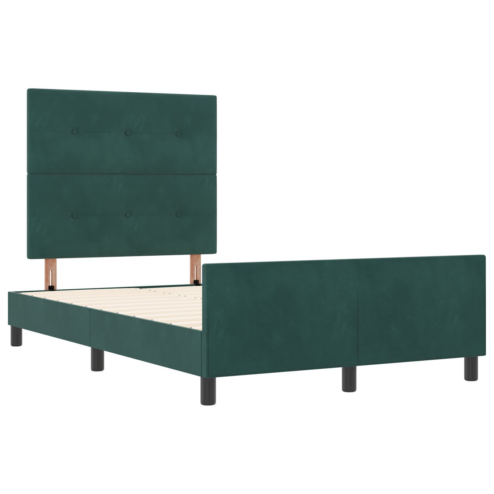 Pat vidaXL verde închis, 120x190 cm, fabricat din catifea Pat vidaXL verde închis, 120x190 cm, fabricat din catifea