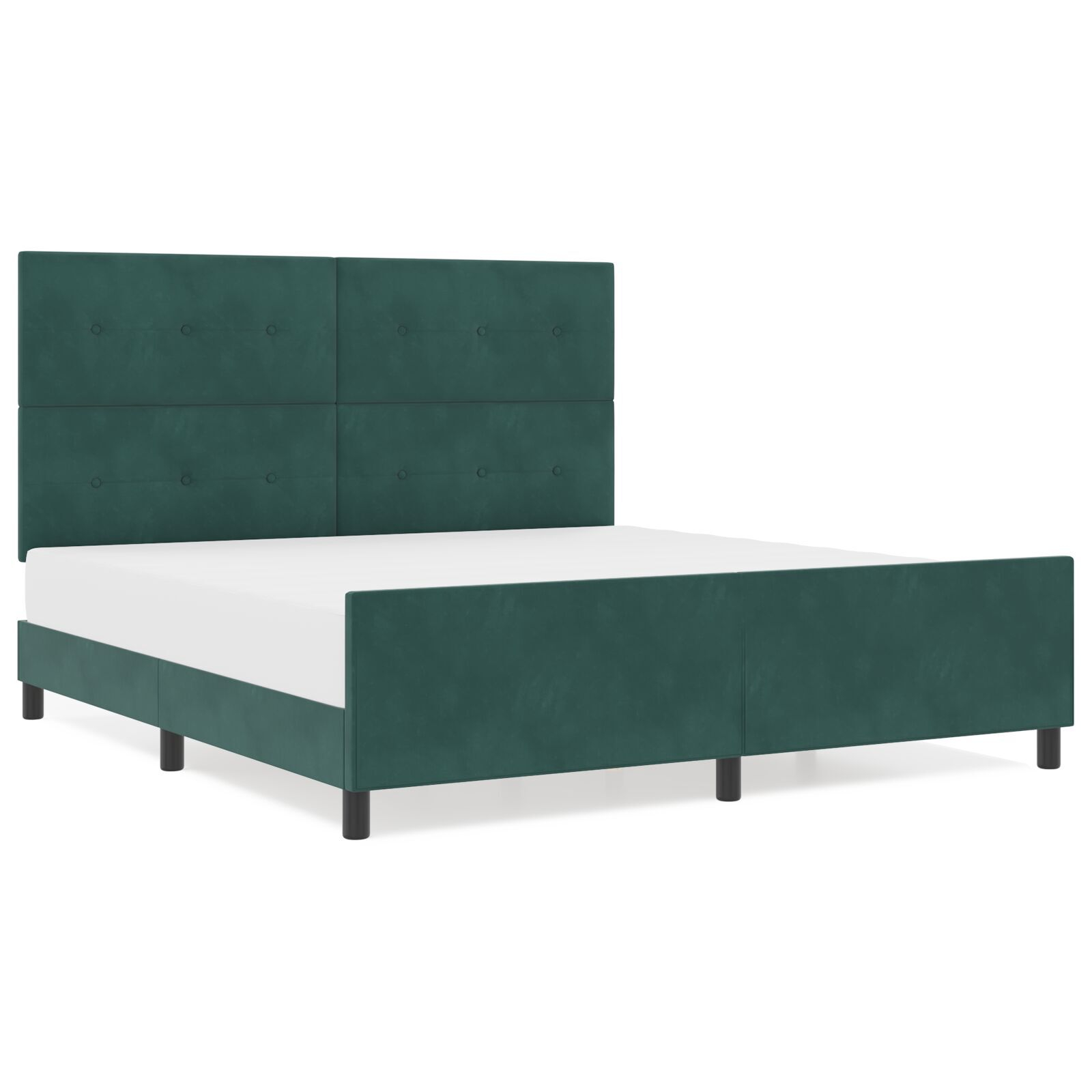vidaXL Cadru de pat cu headboard Verde închis 180 x 200 cm Catifea