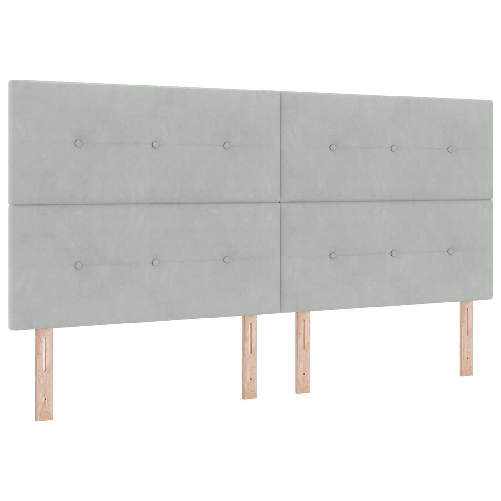 vidaXL Cadru de pat cu headboard Gri deschis 200 x 200 cm Catifea vidaXL Cadru de pat cu headboard Gri deschis 200 x 200 cm Catifea
