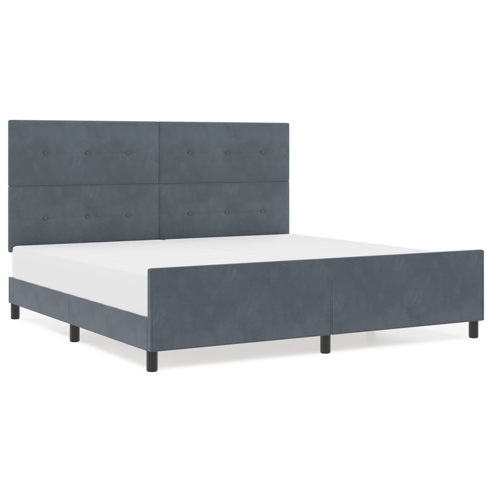 vidaXL Cadru de pat cu headboard Gri închis 200 x 200 cm Catifea vidaXL Cadru de pat cu headboard Gri închis 200 x 200 cm Catifea