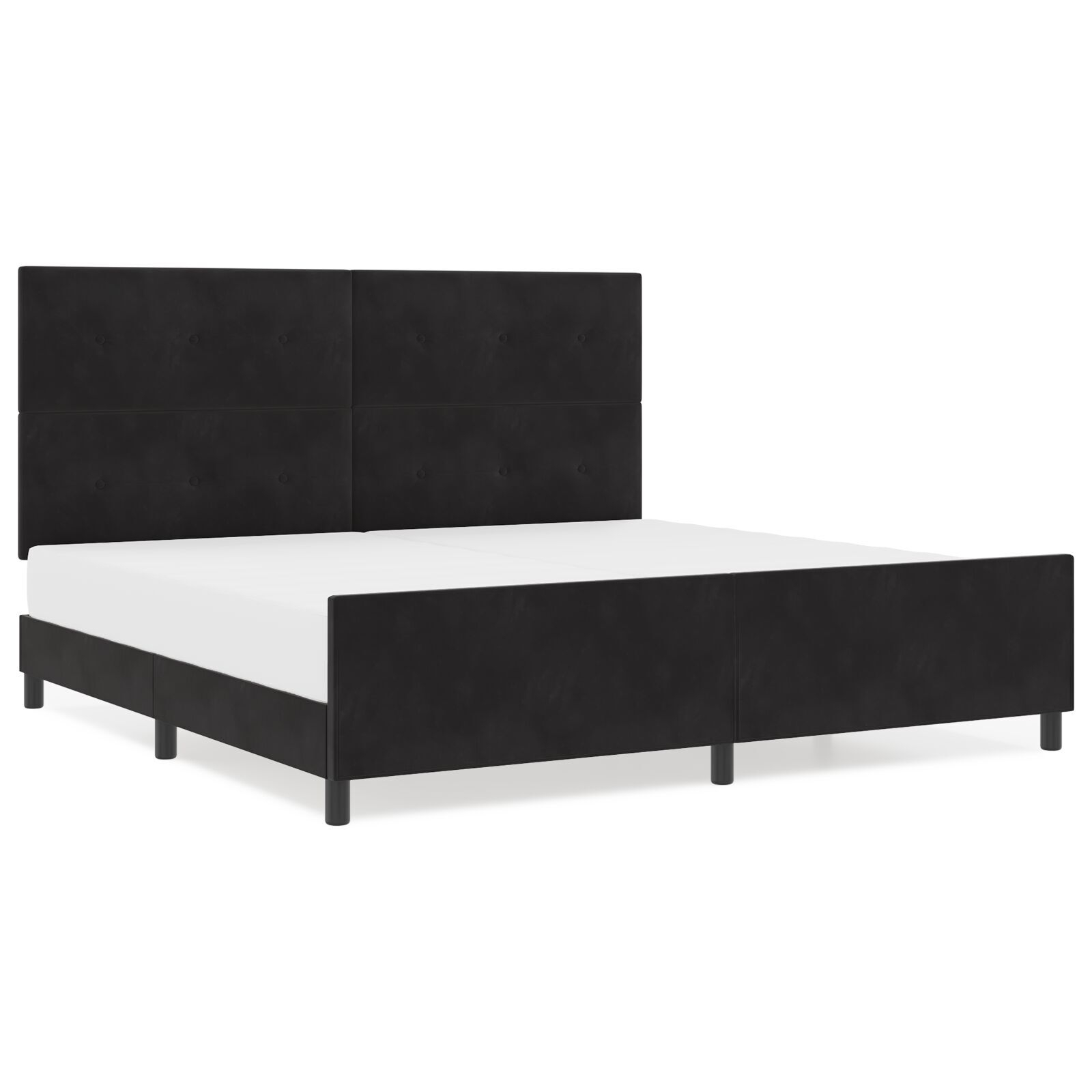 vidaXL Cadru de pat cu headboard Negru 200 x 200 cm Catifea vidaXL Cadru de pat cu headboard Negru 200 x 200 cm Catifea