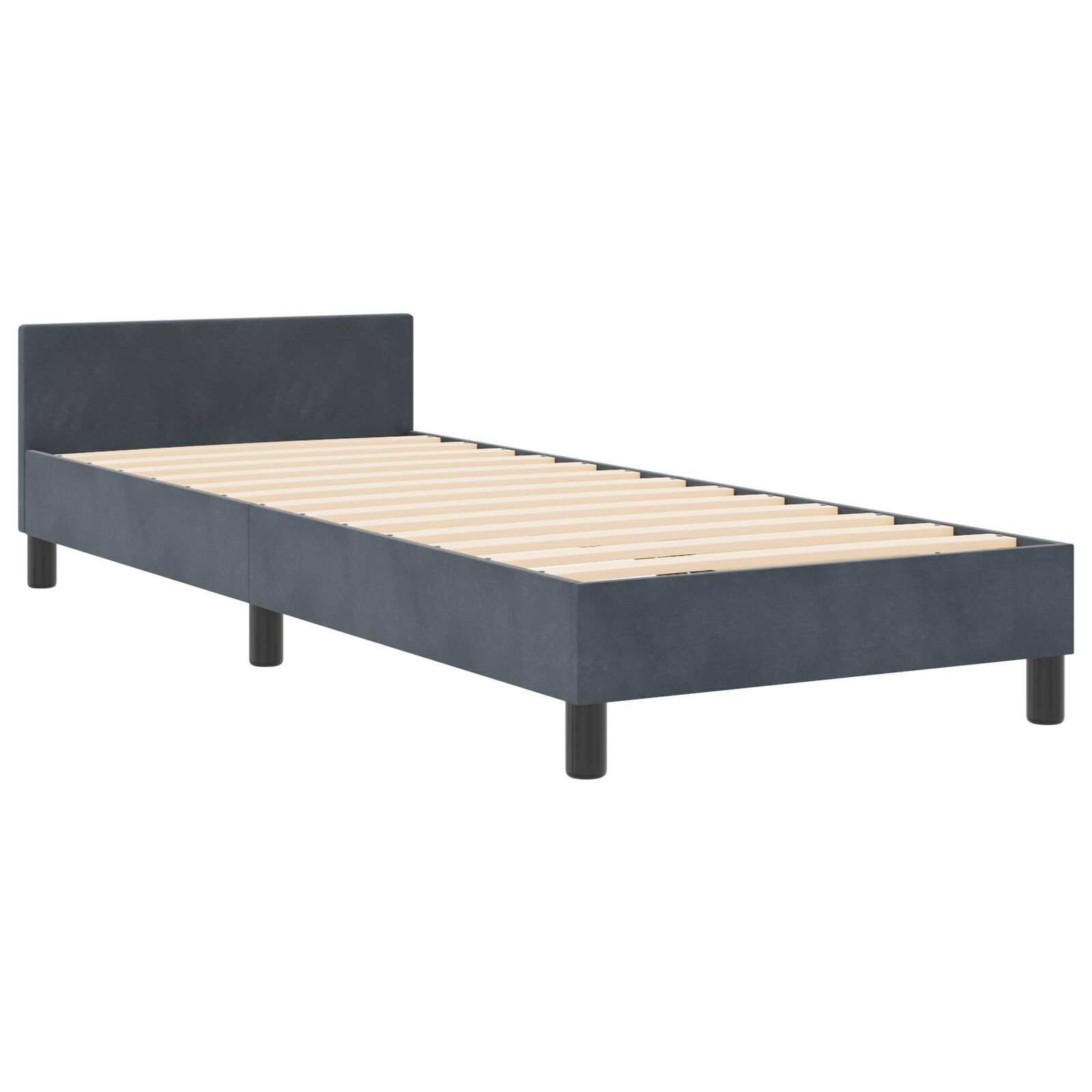 vidaXL Cadru de pat cu headboard Gri închis 80 x 200 cm Catifea