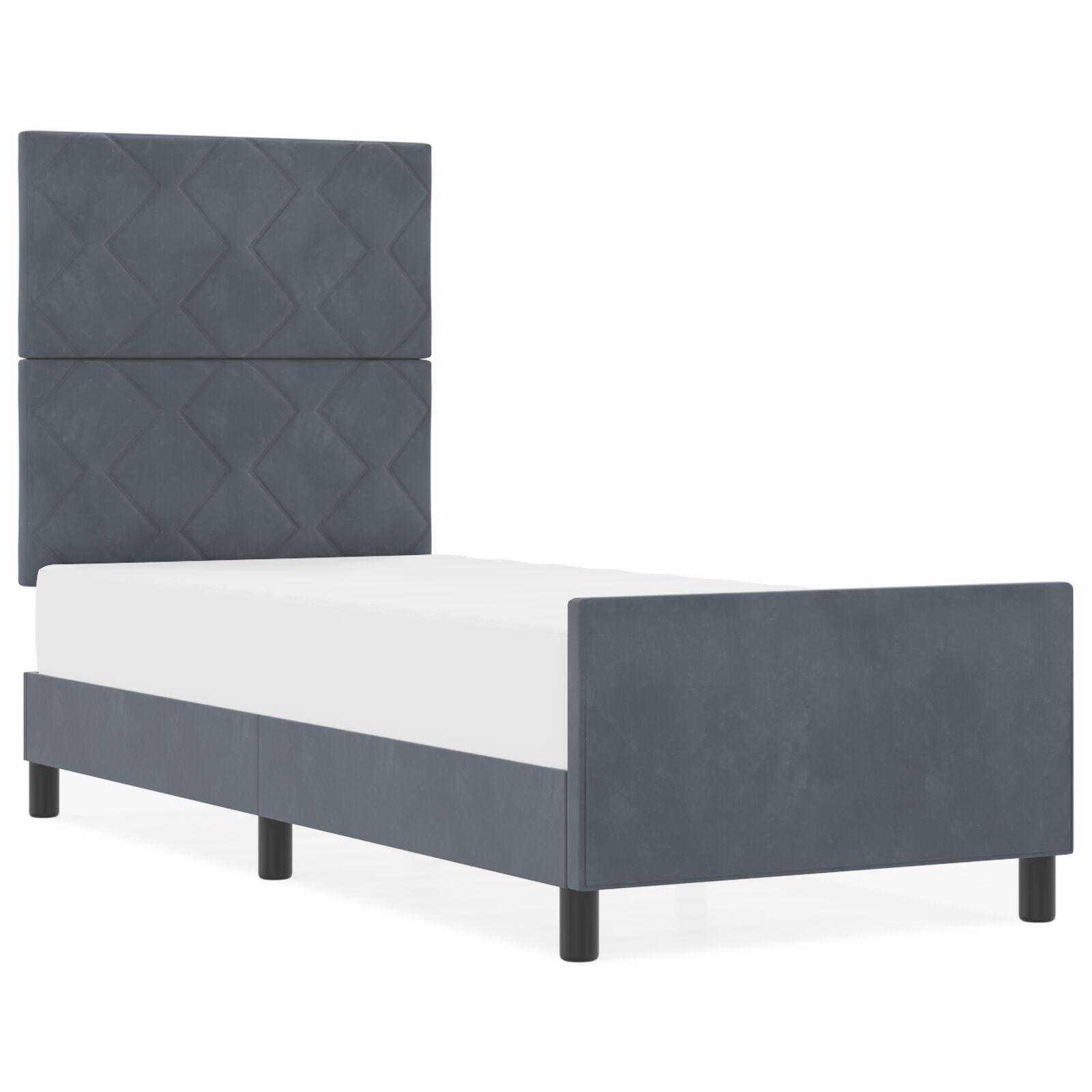 vidaXL Cadru de pat cu headboard Gri închis 80 x 200 cm Catifea