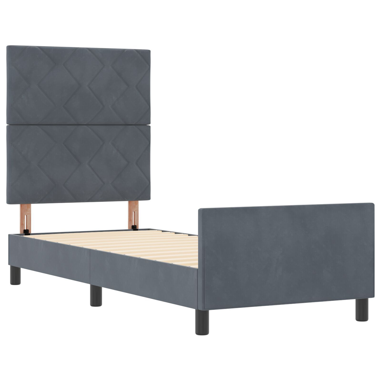 vidaXL Cadru de pat cu headboard Gri închis 80 x 200 cm Catifea