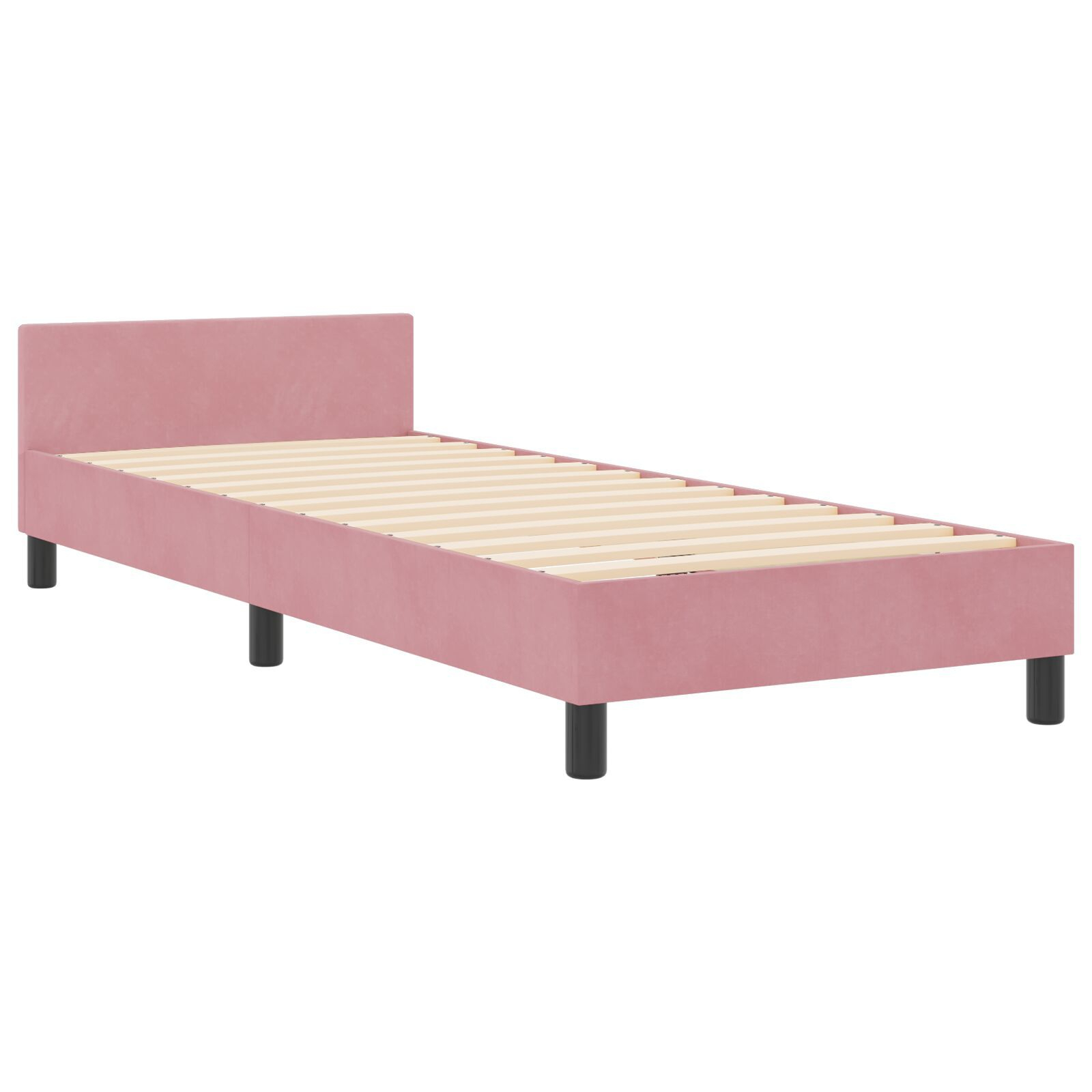 vidaXL Cadru de pat cu headboard Roz 80 x 200 cm Catifea vidaXL Cadru de pat cu headboard Roz 80 x 200 cm Catifea