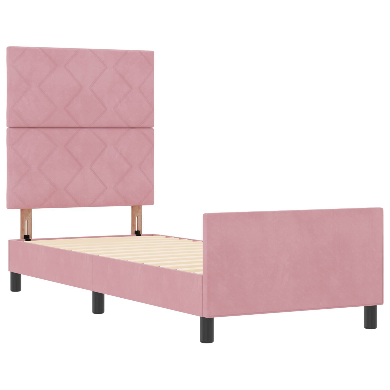 vidaXL Cadru de pat cu headboard Roz 80 x 200 cm Catifea vidaXL Cadru de pat cu headboard Roz 80 x 200 cm Catifea