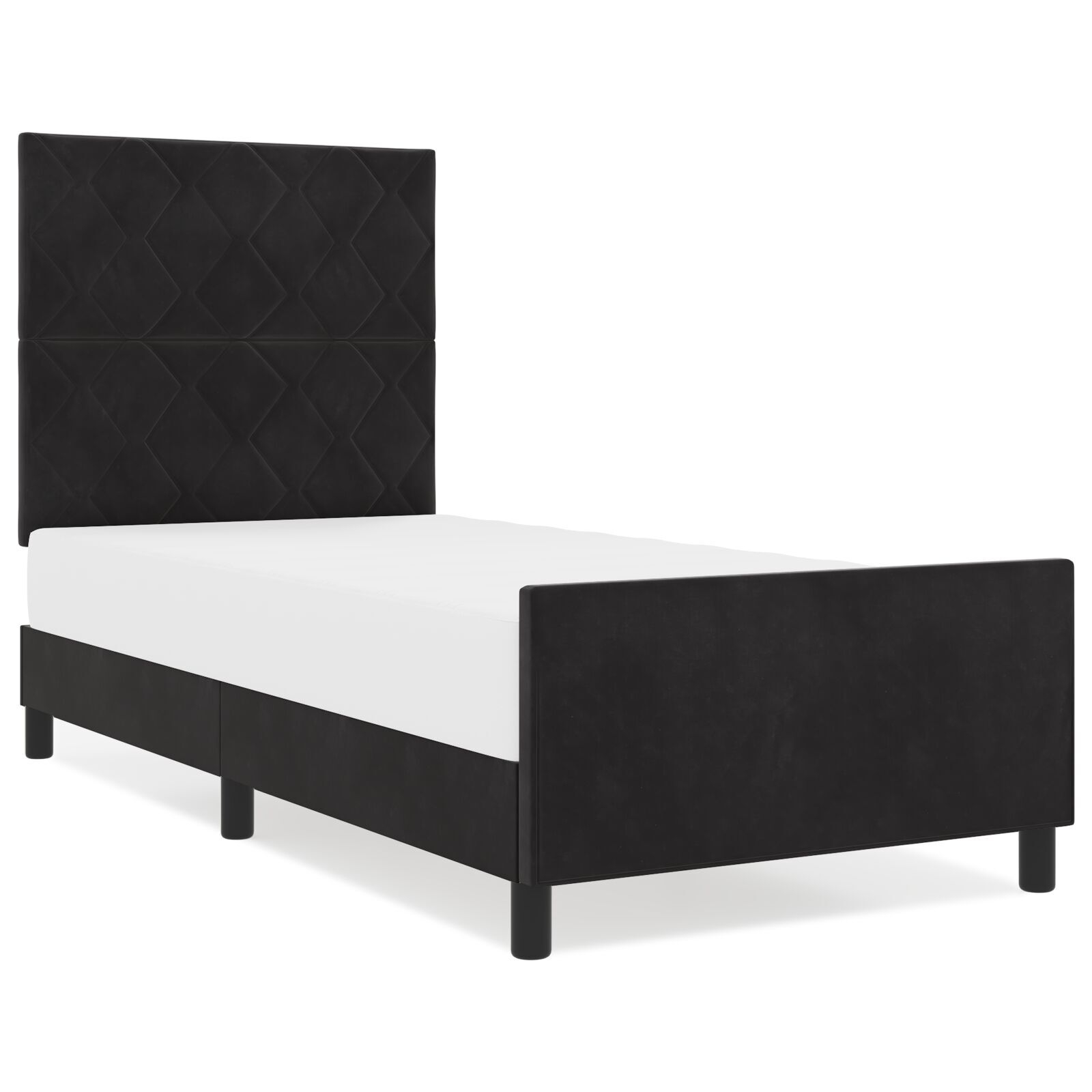 vidaXL Cadru de pat cu headboard Negru 100 x 200 cm Catifea vidaXL Cadru de pat cu headboard Negru 100 x 200 cm Catifea