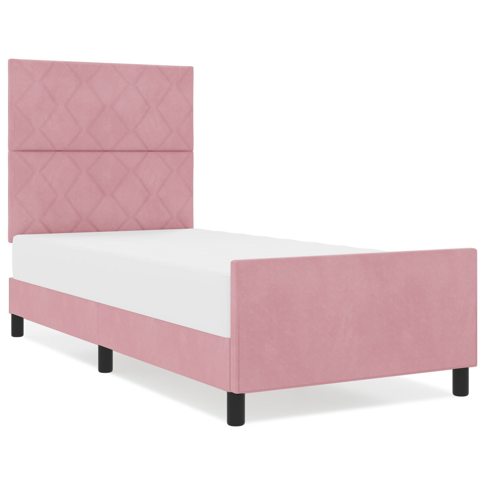 vidaXL Cadru de pat cu headboard Roz 100 x 200 cm Catifea