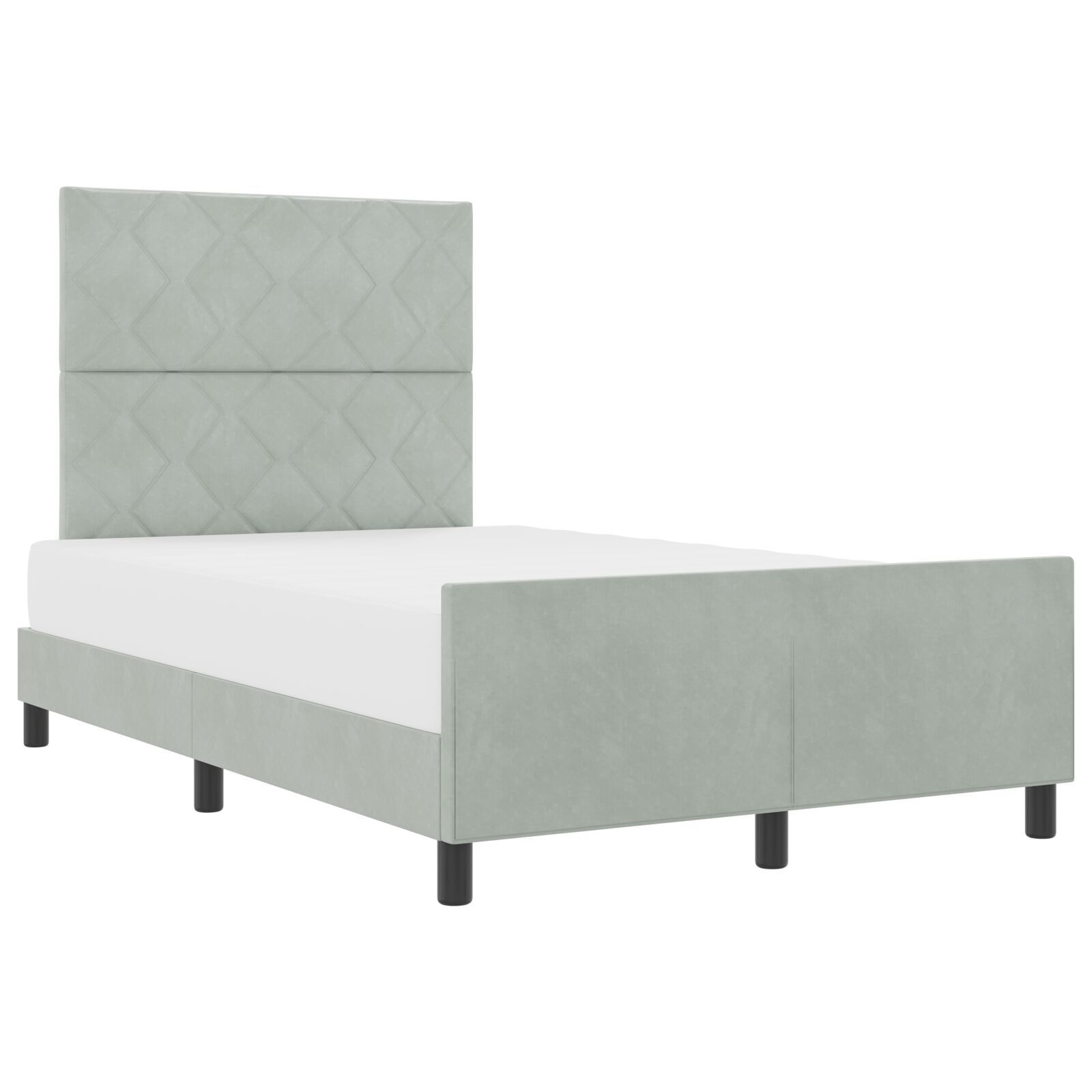 vidaXL Cadru de pat cu headboard Gri deschis 120 x 200 cm Catifea vidaXL Cadru de pat cu headboard Gri deschis 120 x 200 cm Catifea