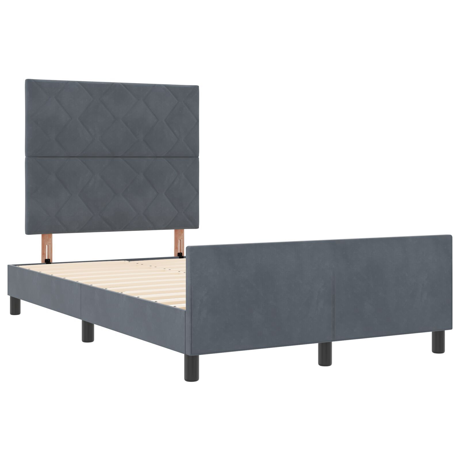 vidaXL Cadru de pat cu headboard Gri închis 120 x 200 cm Catifea vidaXL Cadru de pat cu headboard Gri închis 120 x 200 cm Catifea