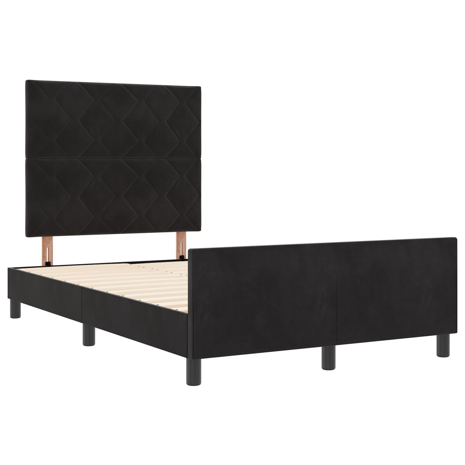 vidaXL Cadru de pat cu headboard Negru 120 x 200 cm Catifea vidaXL Cadru de pat cu headboard Negru 120 x 200 cm Catifea