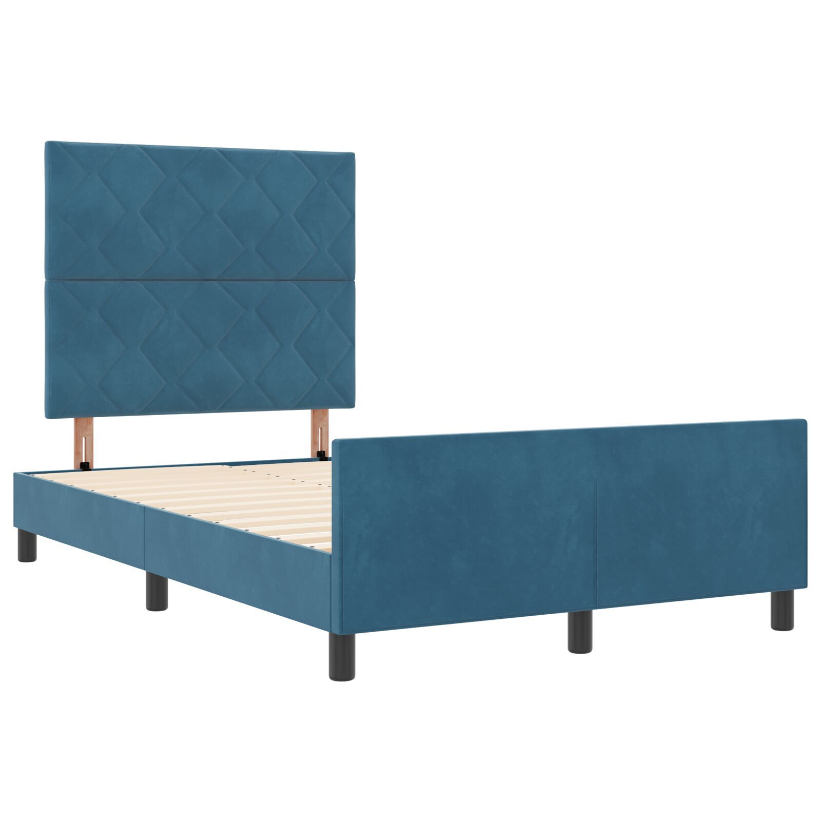 vidaXL Cadru de pat cu headboard Albastru închis 120 x 200 cm Catifea vidaXL Cadru de pat cu headboard Albastru închis 120 x 200 cm Catifea