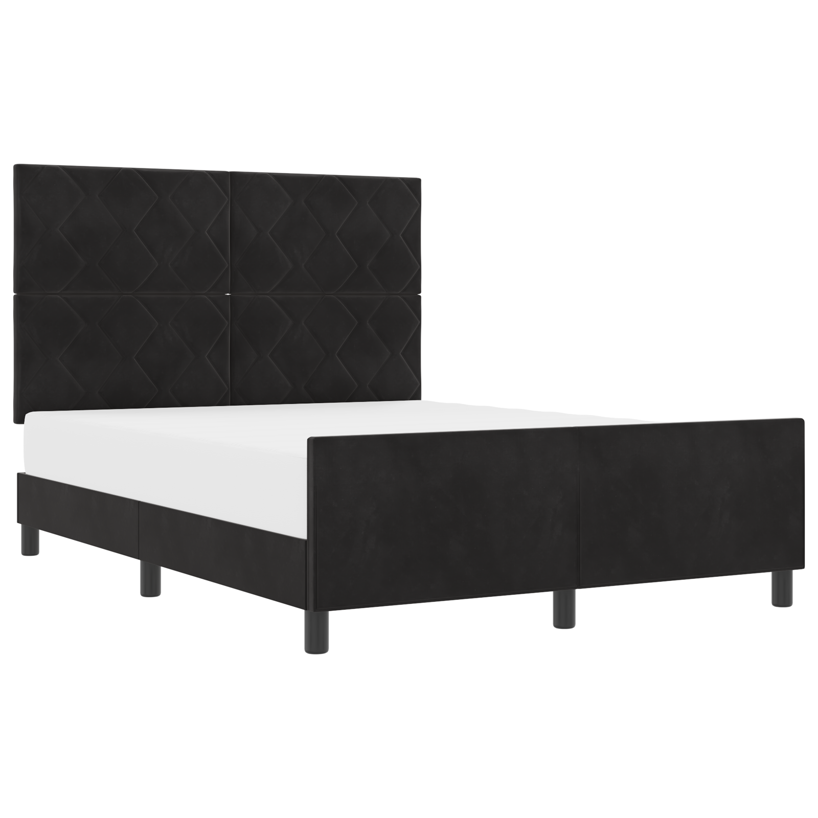vidaXL Cadru de pat cu headboard Negru 140 x 190 cm Catifea vidaXL Cadru de pat cu headboard Negru 140 x 190 cm Catifea