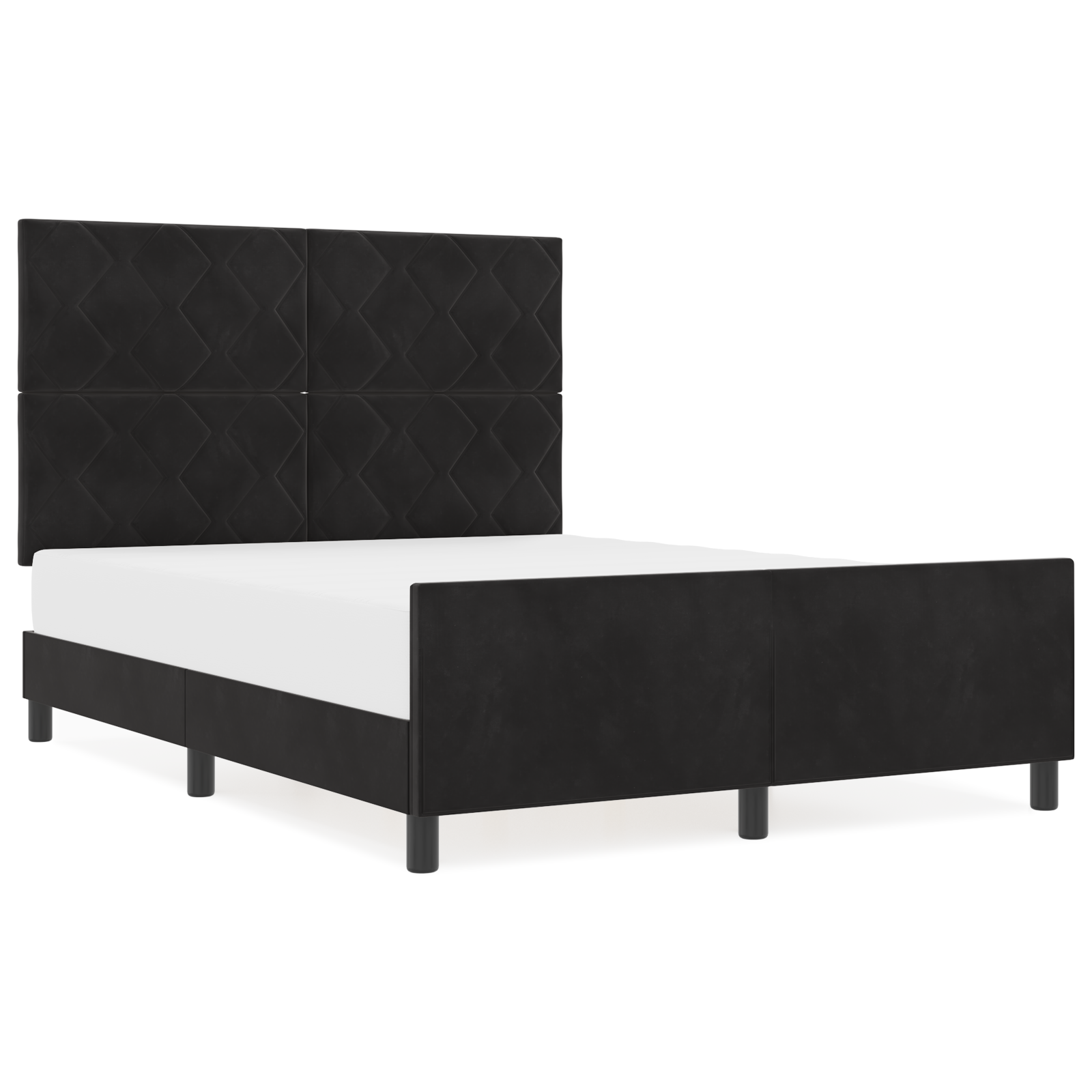 vidaXL Cadru de pat cu headboard Negru 140 x 190 cm Catifea vidaXL Cadru de pat cu headboard Negru 140 x 190 cm Catifea