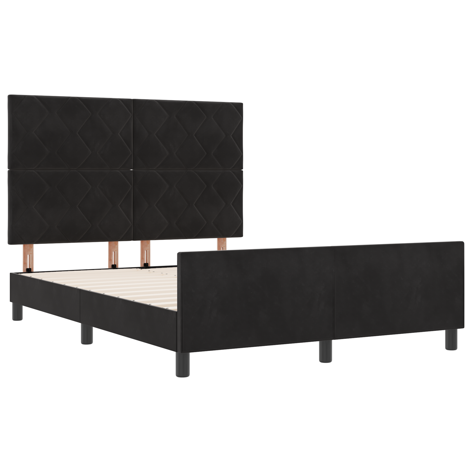 vidaXL Cadru de pat cu headboard Negru 140 x 190 cm Catifea vidaXL Cadru de pat cu headboard Negru 140 x 190 cm Catifea