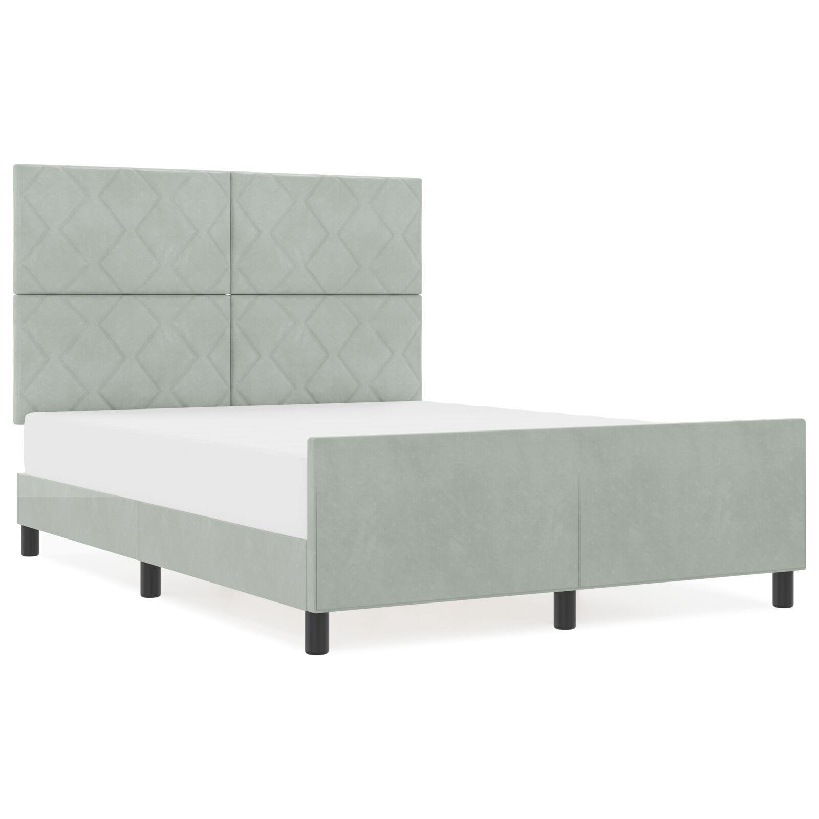 vidaXL Cadru de pat cu headboard Gri deschis 140 x 200 cm Catifea vidaXL Cadru de pat cu headboard Gri deschis 140 x 200 cm Catifea