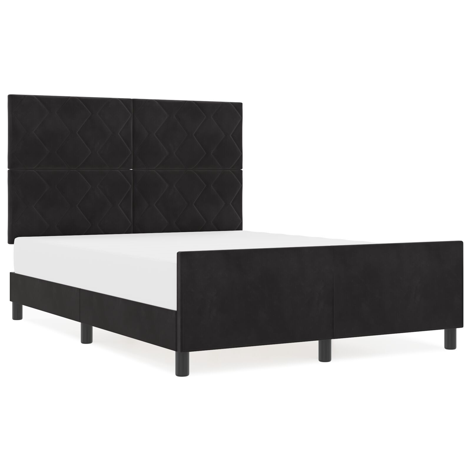 vidaXL Cadru de pat cu headboard Negru 140 x 200 cm Catifea vidaXL Cadru de pat cu headboard Negru 140 x 200 cm Catifea