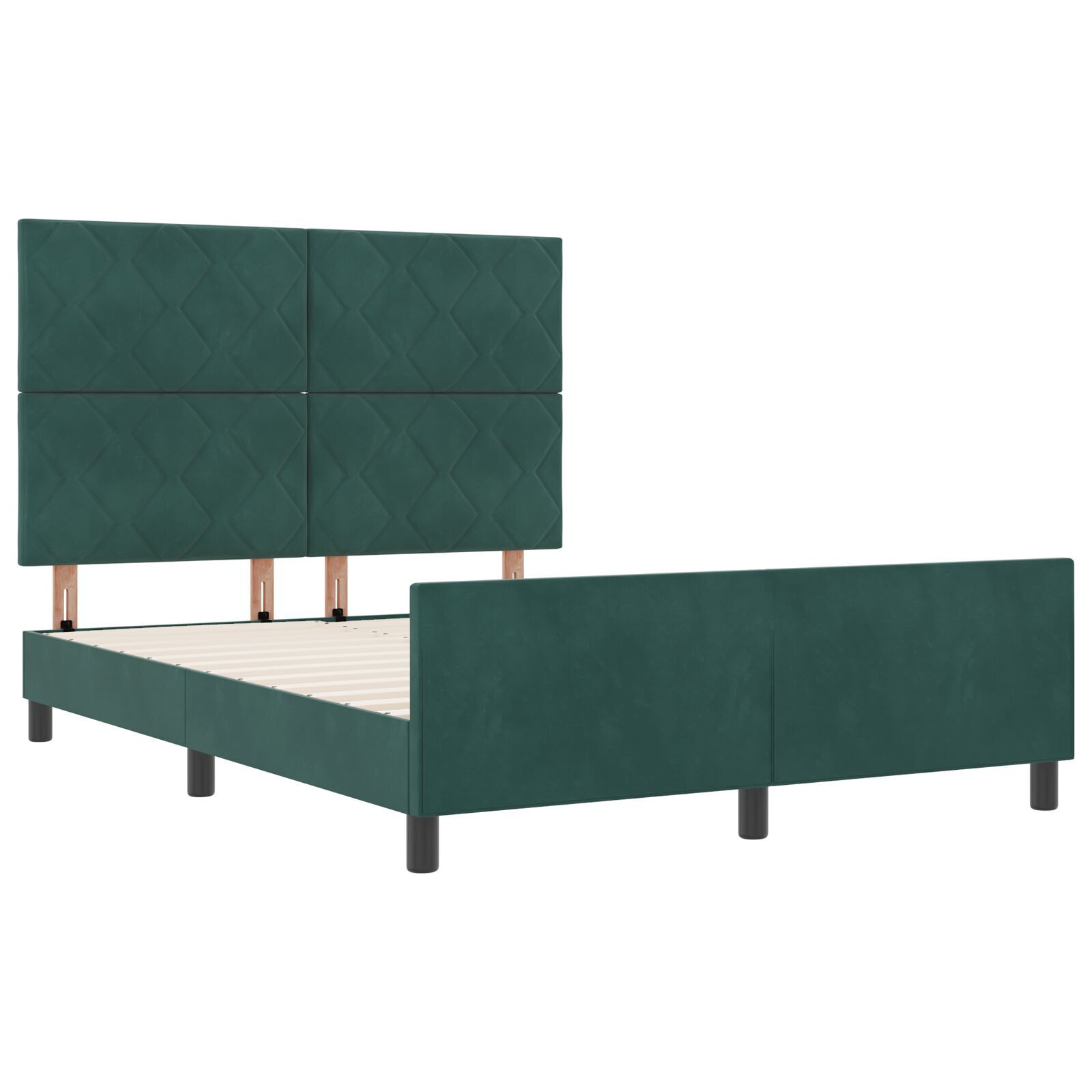 vidaXL Cadru de pat cu headboard Verde închis 140 x 200 cm Catifea vidaXL Cadru de pat cu headboard Verde închis 140 x 200 cm Catifea