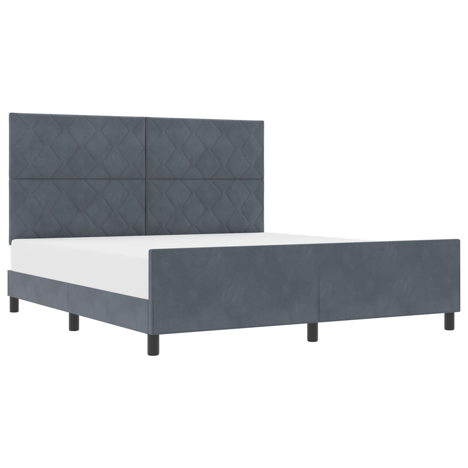 vidaXL Cadru de pat cu headboard Gri închis 180 x 200 cm Catifea vidaXL Cadru de pat cu headboard Gri închis 180 x 200 cm Catifea