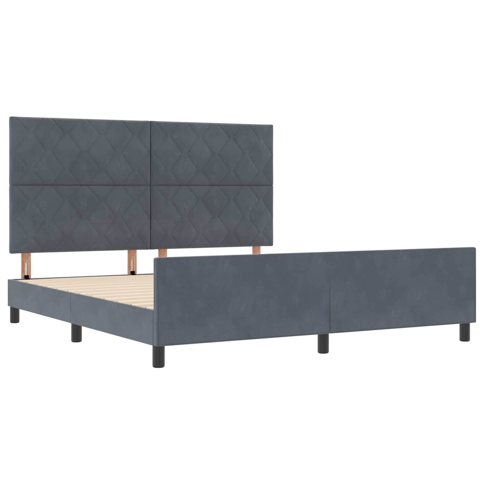 vidaXL Cadru de pat cu headboard Gri închis 180 x 200 cm Catifea vidaXL Cadru de pat cu headboard Gri închis 180 x 200 cm Catifea