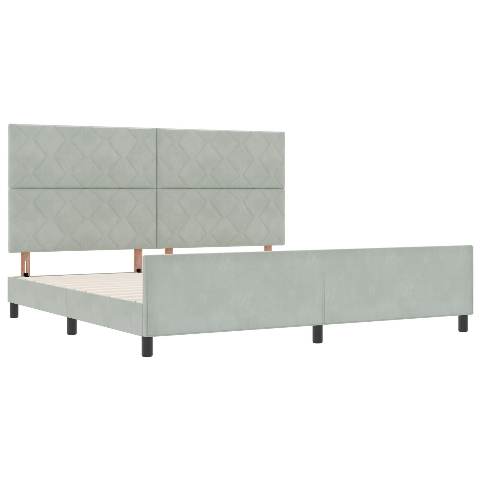 vidaXL Cadru de pat cu headboard Gri deschis 200 x 200 cm Catifea vidaXL Cadru de pat cu headboard Gri deschis 200 x 200 cm Catifea