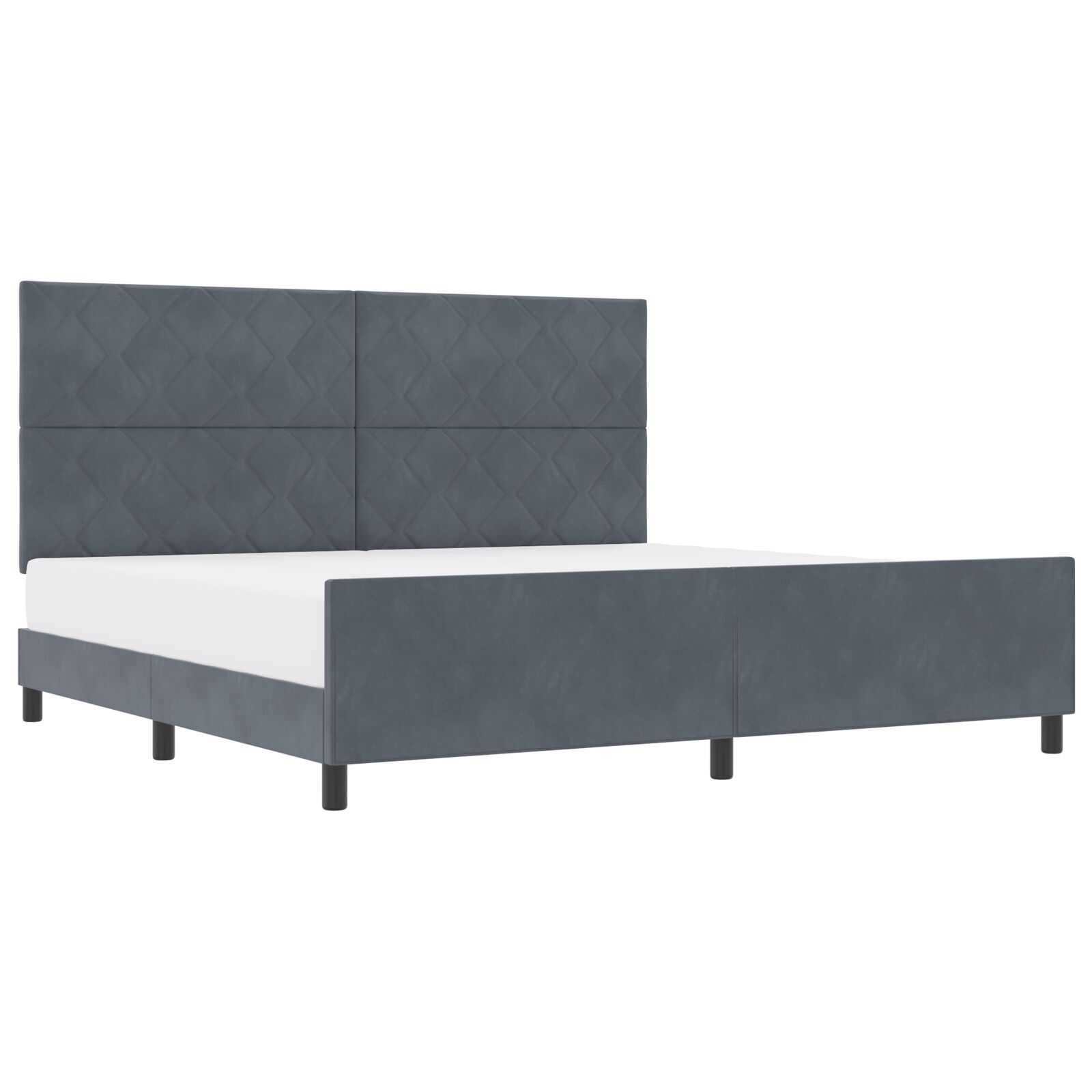 vidaXL Cadru de pat cu headboard Gri închis 200 x 200 cm Catifea vidaXL Cadru de pat cu headboard Gri închis 200 x 200 cm Catifea