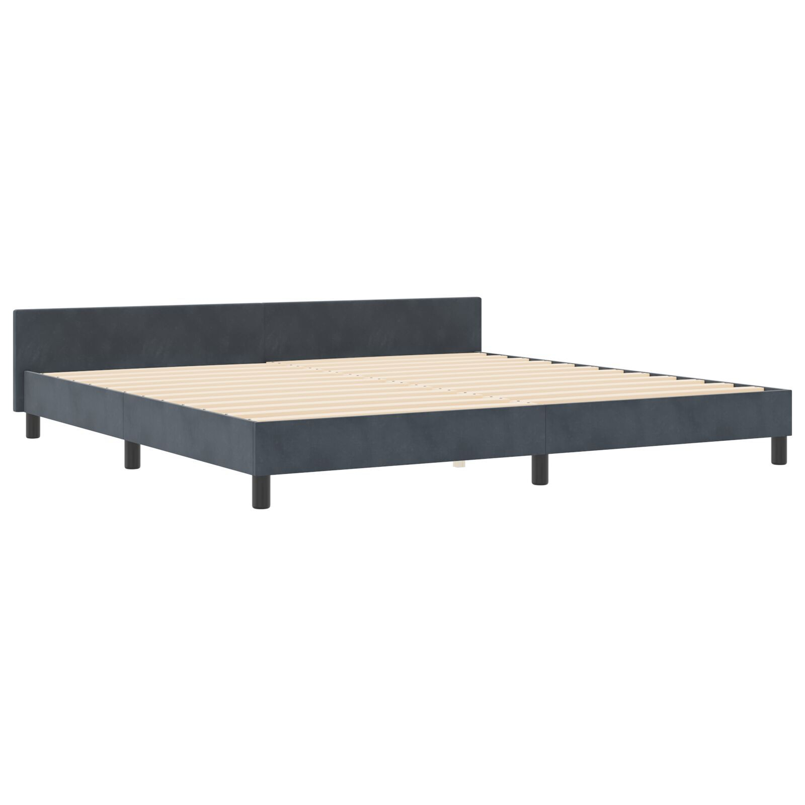 vidaXL Cadru de pat cu headboard Gri închis 200 x 200 cm Catifea vidaXL Cadru de pat cu headboard Gri închis 200 x 200 cm Catifea