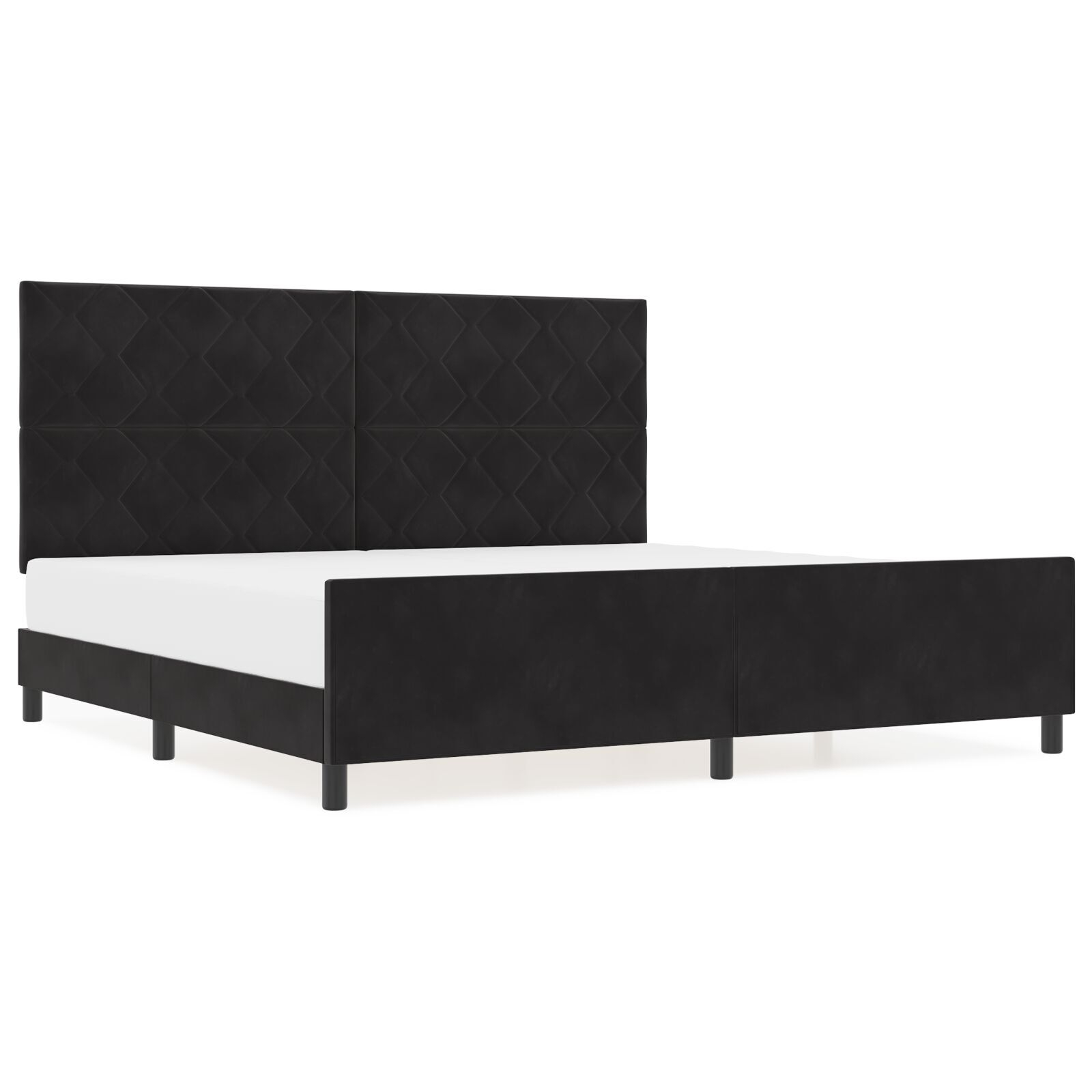vidaXL Cadru de pat cu headboard Negru 200 x 200 cm Catifea vidaXL Cadru de pat cu headboard Negru 200 x 200 cm Catifea