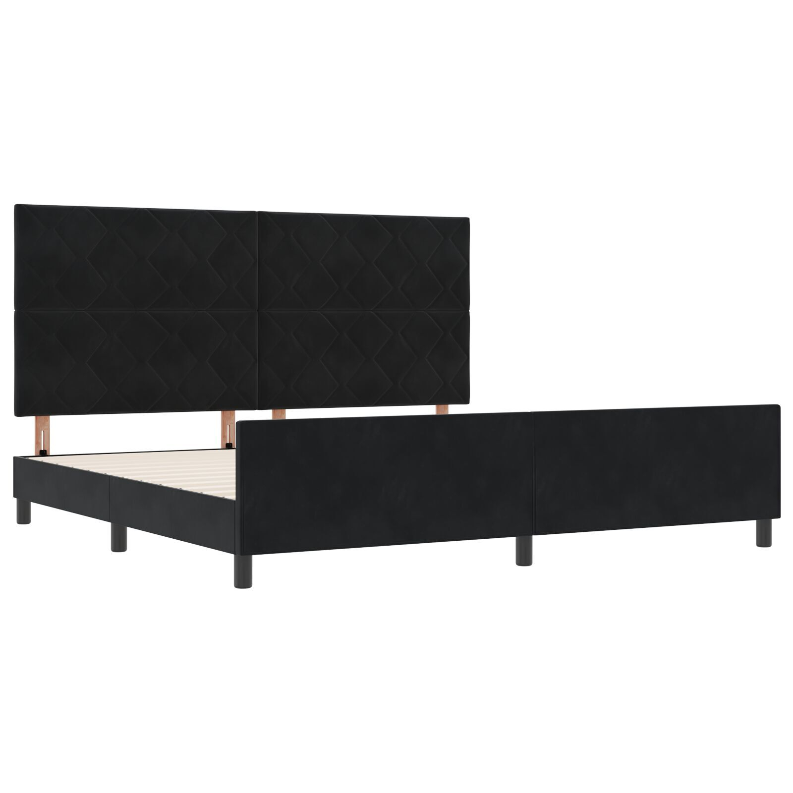 vidaXL Cadru de pat cu headboard Negru 200 x 200 cm Catifea vidaXL Cadru de pat cu headboard Negru 200 x 200 cm Catifea