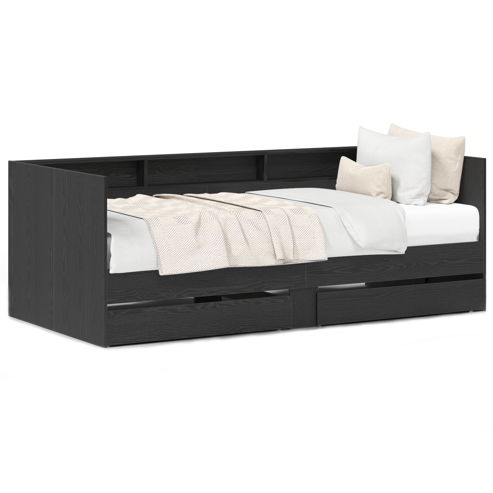 vidaXL Pat de zi Gri 90 x 200 cm Lemn compozit vidaXL Pat de zi Gri 90 x 200 cm Lemn compozit