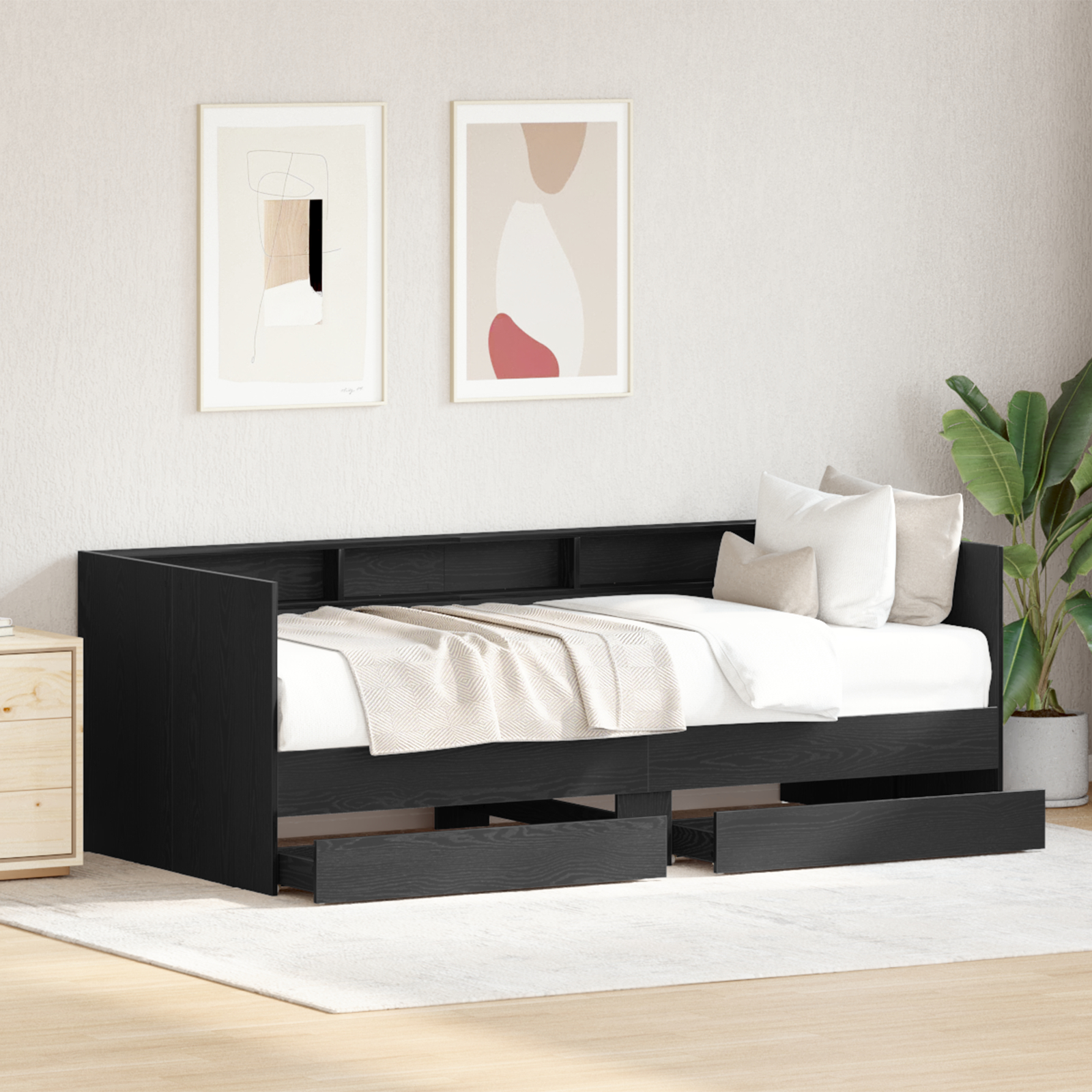 vidaXL Pat de zi Gri 90 x 200 cm Lemn compozit vidaXL Pat de zi Gri 90 x 200 cm Lemn compozit
