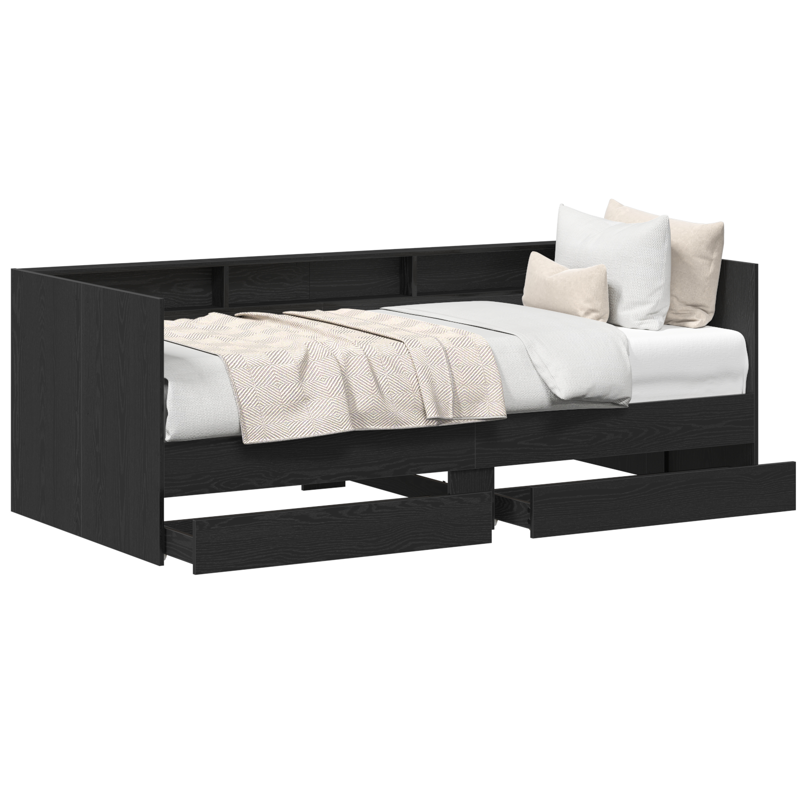 vidaXL Pat de zi Gri 90 x 200 cm Lemn compozit vidaXL Pat de zi Gri 90 x 200 cm Lemn compozit