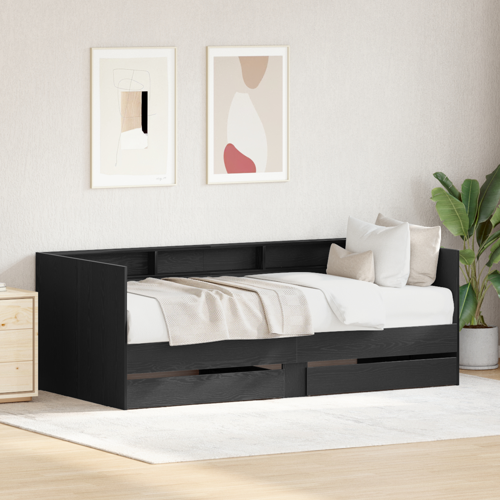vidaXL Pat de zi Gri 90 x 200 cm Lemn compozit vidaXL Pat de zi Gri 90 x 200 cm Lemn compozit