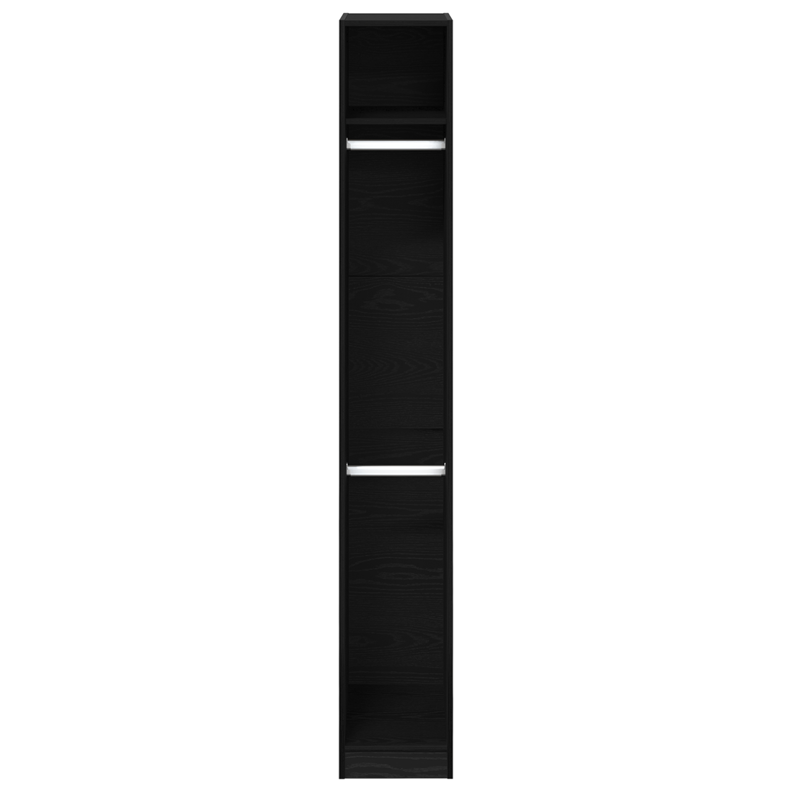 vidaXL Sifonier Negru Stejar 30 x 50 x 200 cm - făcut din lemn prelucrat.