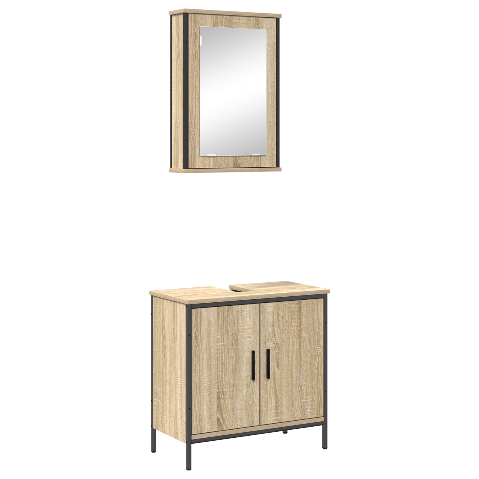 vidaXL Set Mobilier Baie 2 piese Stejar Enginerie Lemn vidaXL Set Mobilier Baie 2 piese Stejar Enginerie Lemn