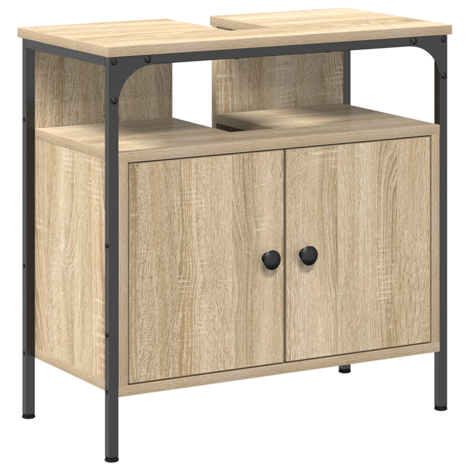 Set de Dulapuri pentru Baie vidaXL 3 Piese Lemn Prelucrat Stejar Sonoma