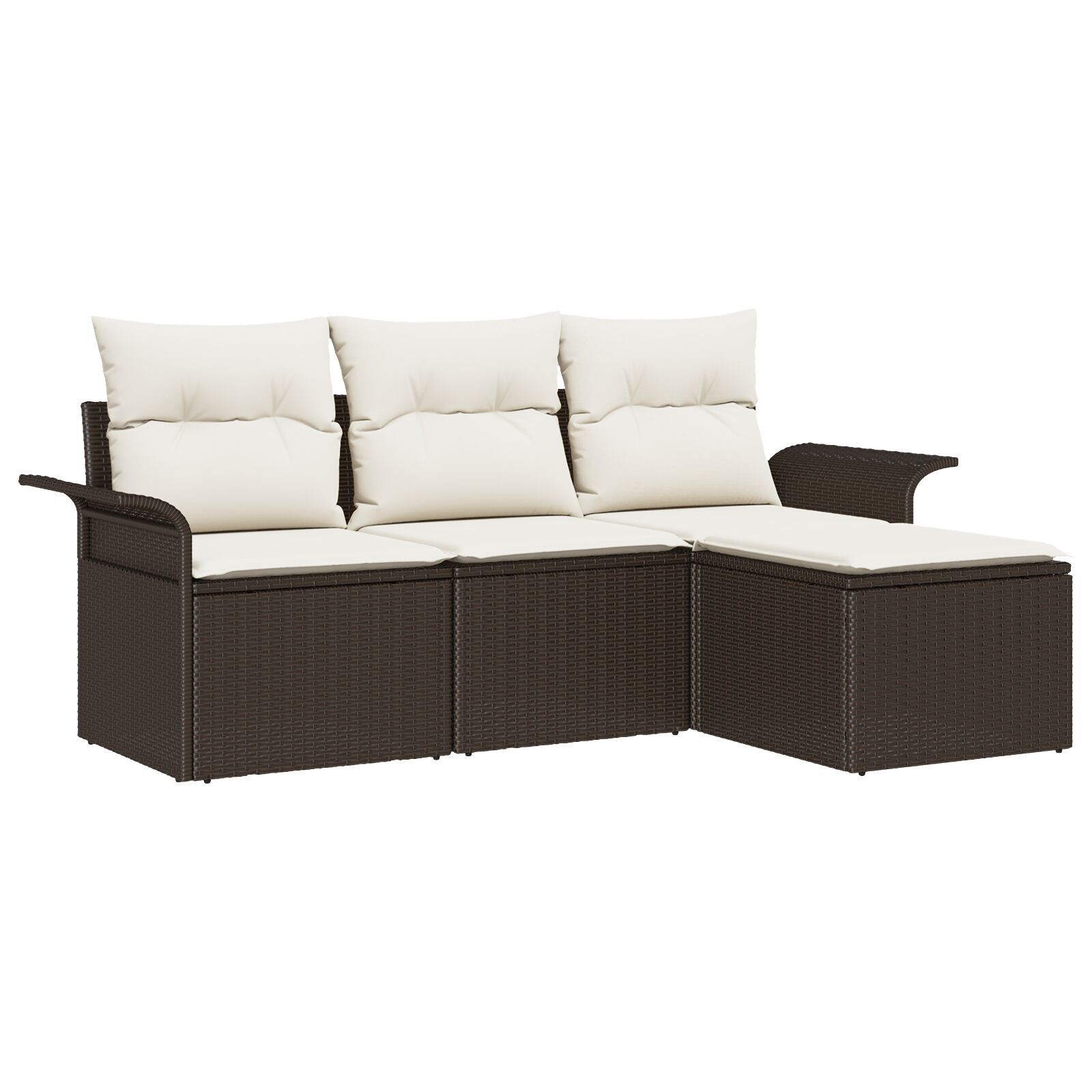 vidaXL Set de canapele pentru grădină 4 pcs Maro 55 x 55 x 37cm