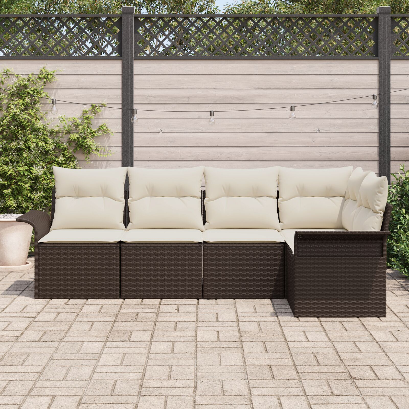 vidaXL Set de canapele pentru grădină 5 pcs 242.5 x 132.5 x 85 cm