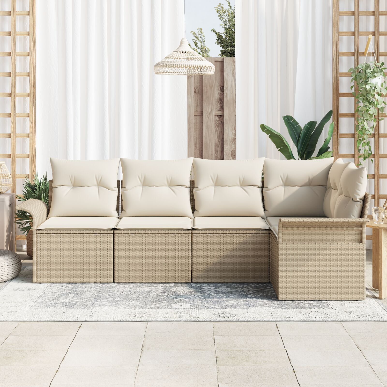 vidaXL Set de canapele pentru grădină 5 pcs 242.5 x 132.5 x 85 cm