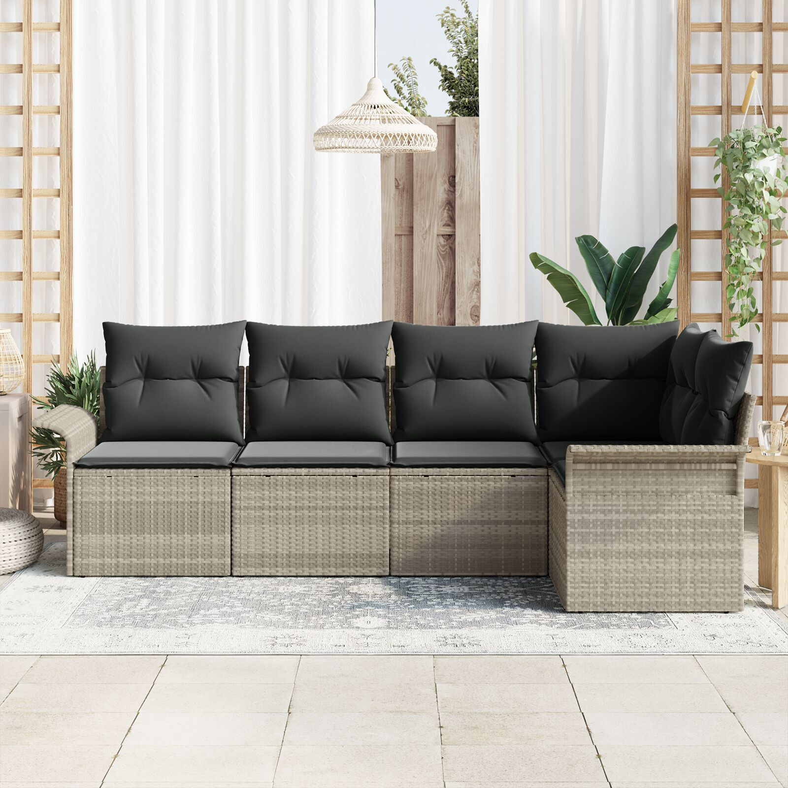 vidaXL Set de canapele pentru grădină 5 pcs 242.5 x 132.5 x 85 cm