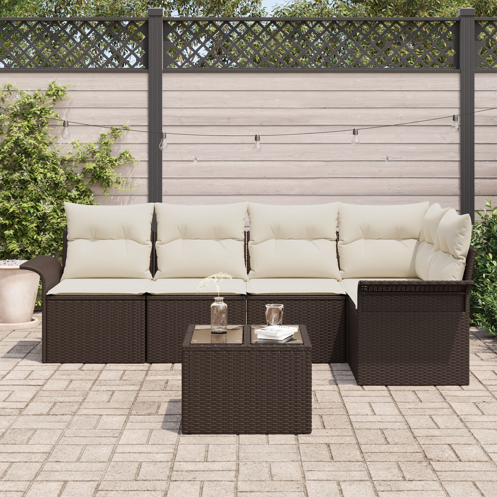 vidaXL Set de canapele pentru grădină 6 pcs 242.5 x 132.5 x 85 cm