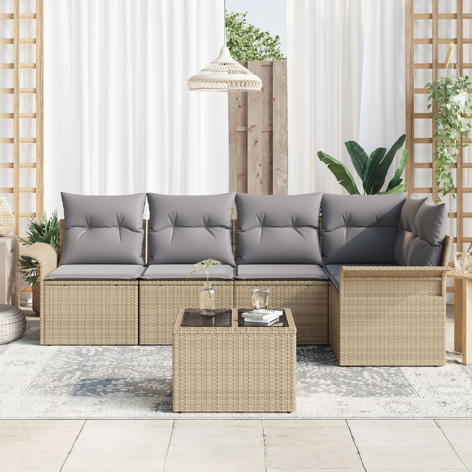 vidaXL Set de canapele pentru grădină 6 pcs 242.5 x 132.5 x 85 cm