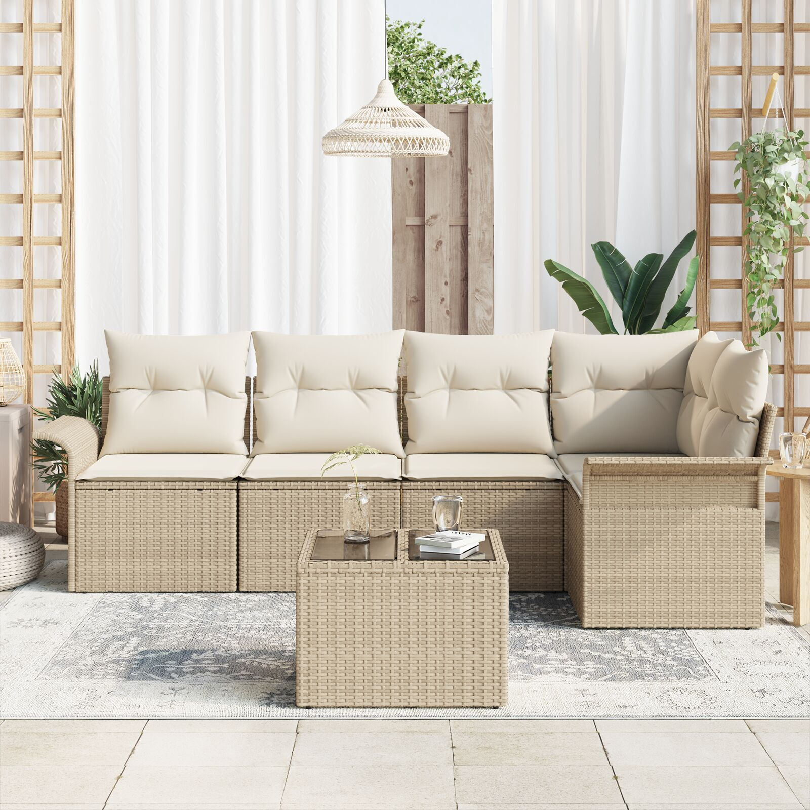 vidaXL Set de canapele pentru grădină 6 pcs 242.5 x 132.5 x 85 cm