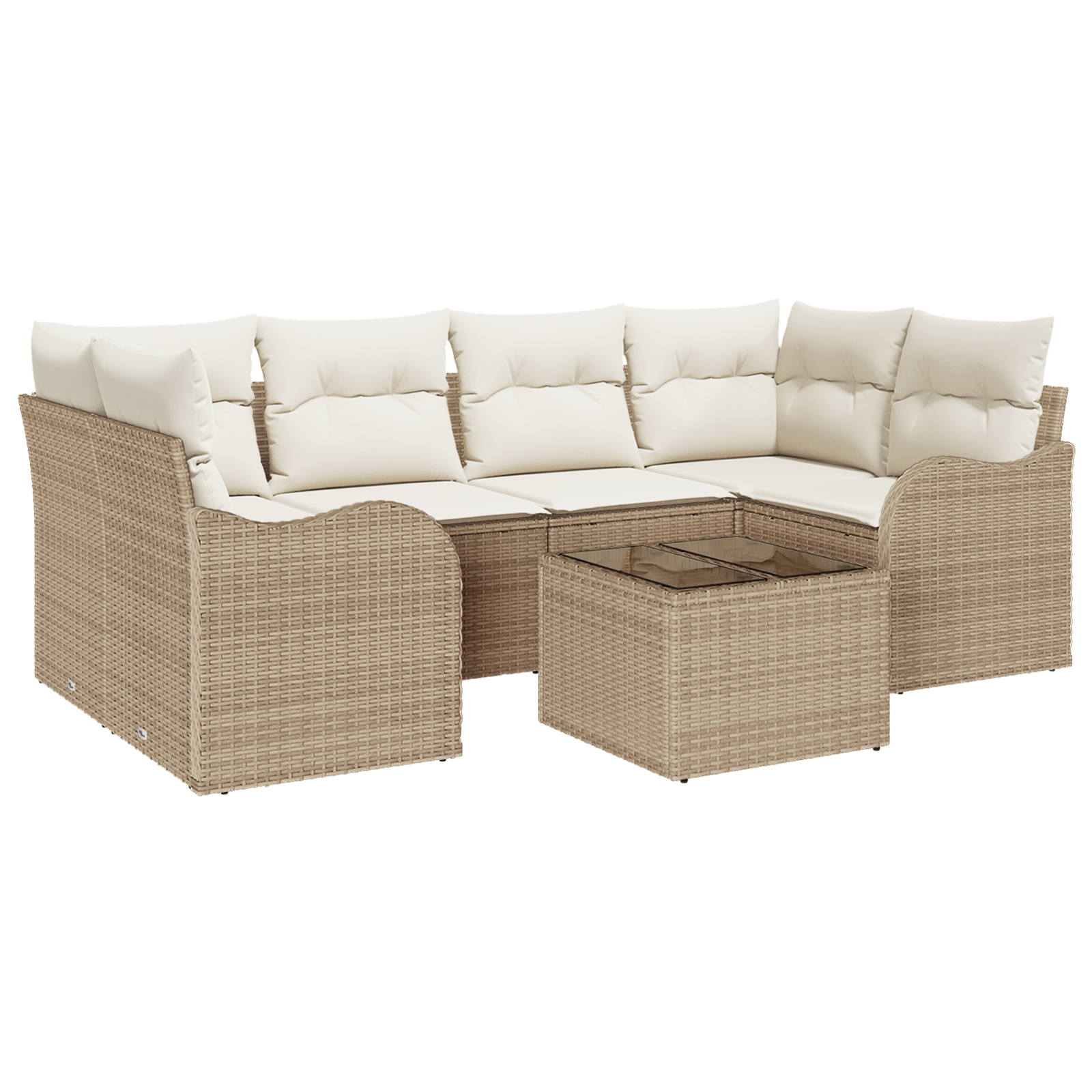 vidaXL Set de canapele pentru grădină 7 pcs Bej 55 x 55 x 37 cm