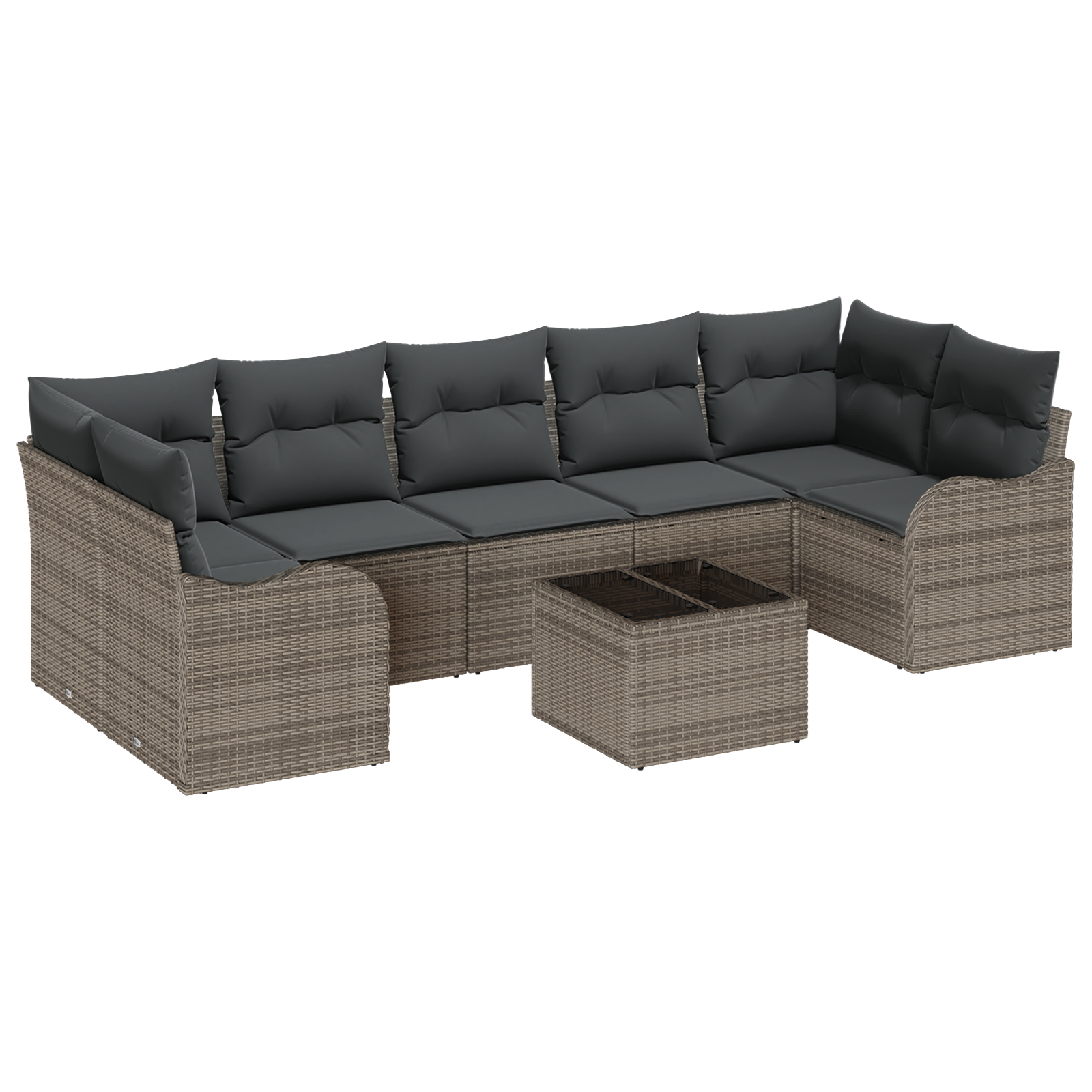 vidaXL Set de canapele pentru grădină 8 pcs Gri 55 x 55 x 37 cm