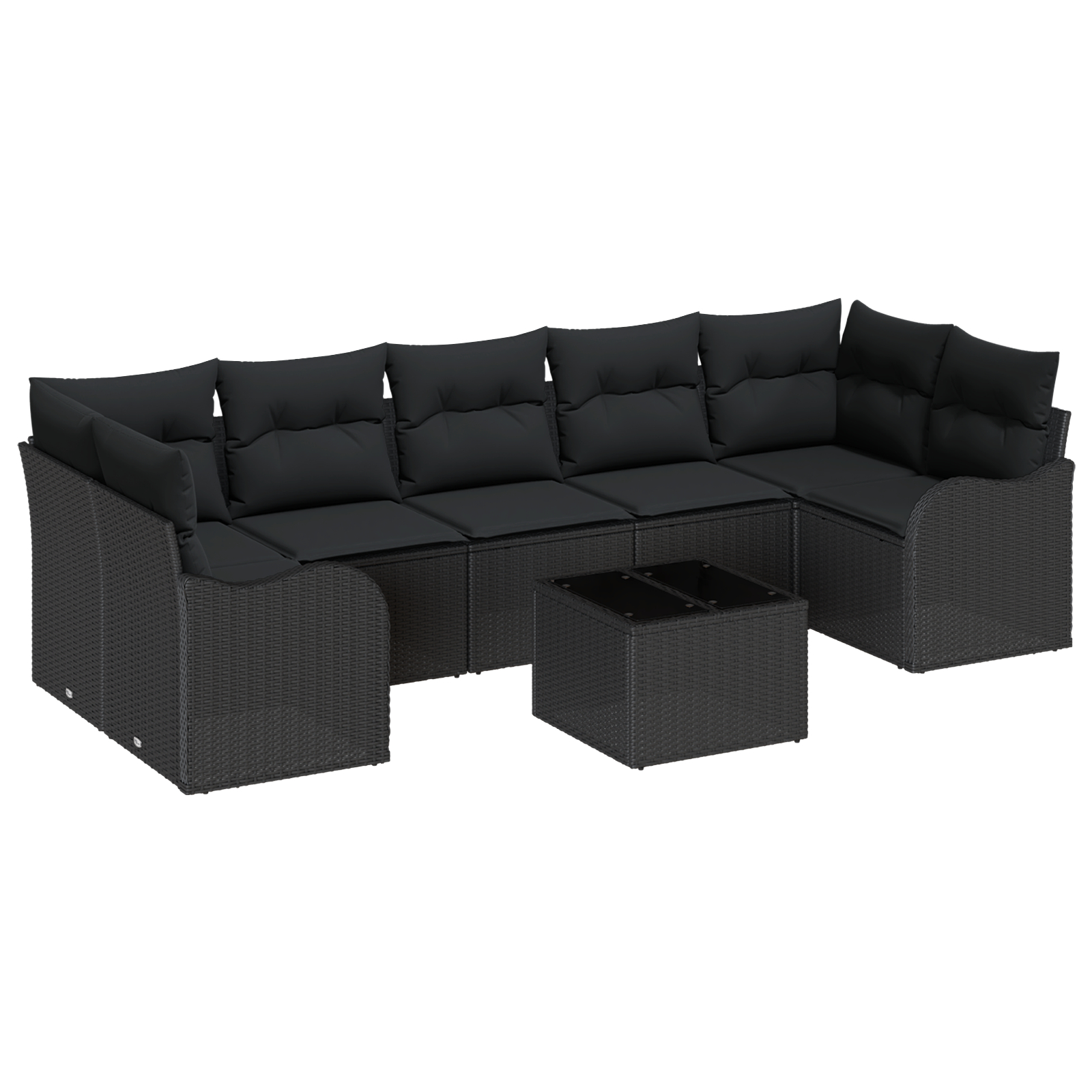 vidaXL Set de canapele pentru grădină 8 pcs Negru 55 x 55 x 37 cm