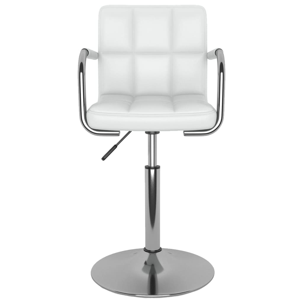 vidaXL Scaun de bar, alb, piele ecologică vidaXL Scaun de bar, alb, piele ecologică
