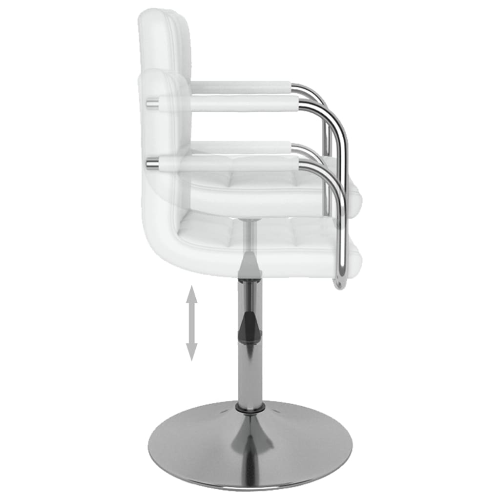 vidaXL Scaun de bar, alb, piele ecologică vidaXL Scaun de bar, alb, piele ecologică